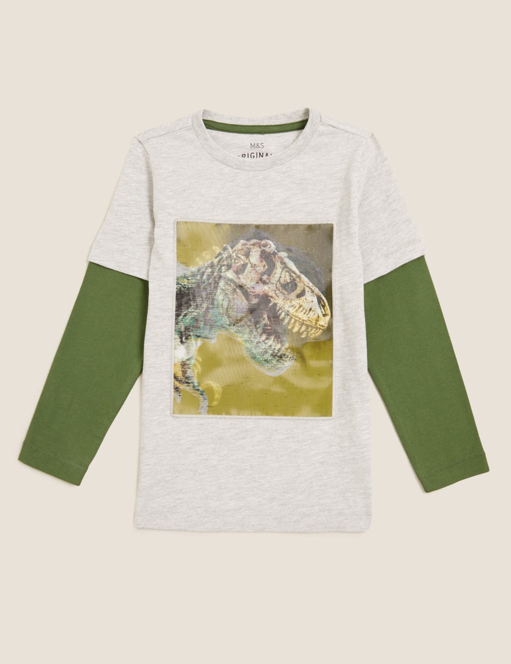 Cotton Interactive Dinosaur Mock Sleeve Top (2-7 Yrs) 2 of 6