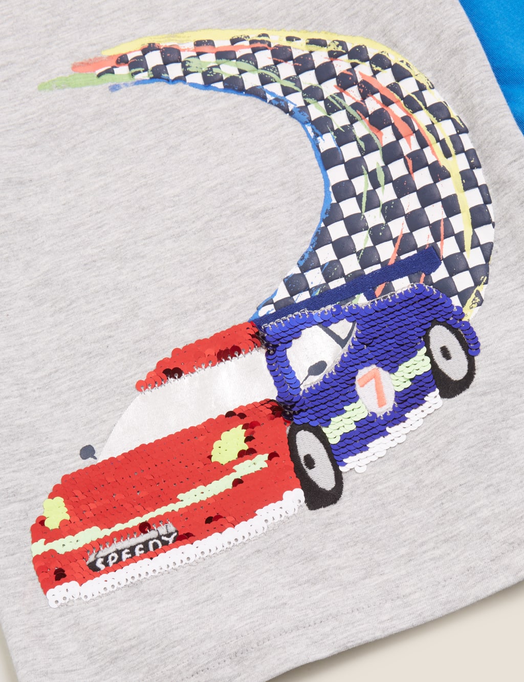 Cotton Reversible Sequin Racing Car Top (2-7 Yrs) 6 of 6