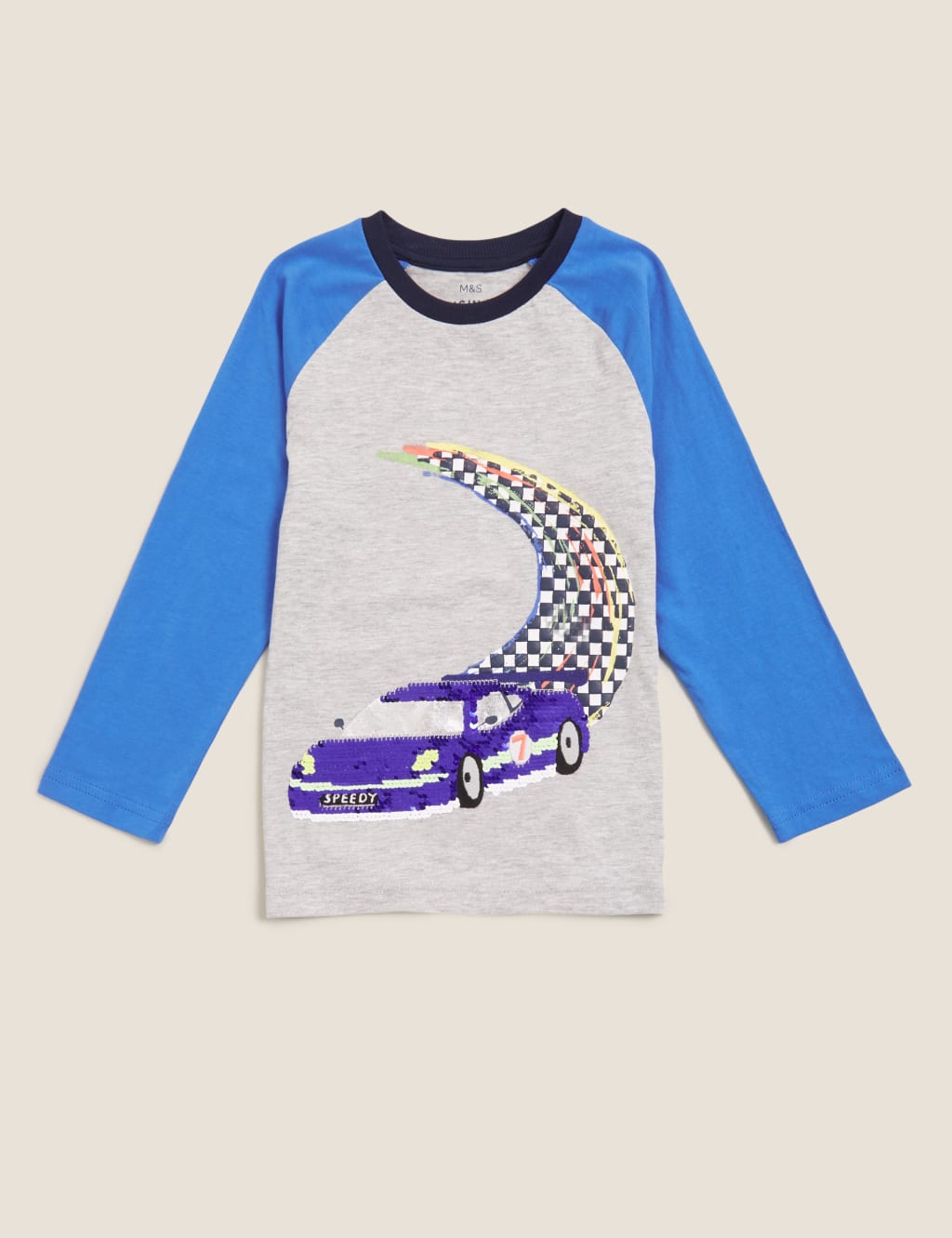 Cotton Reversible Sequin Racing Car Top (2-7 Yrs) 2 of 6