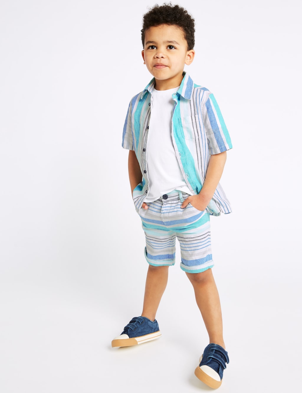 Pure Cotton Striped Shorts (3 Months - 7 Years) 1 of 4