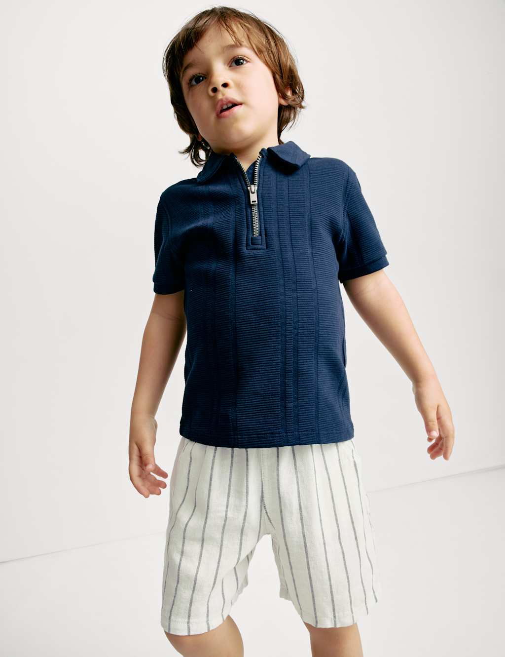 Linen Rich Striped Shorts (2-8 Yrs) 4 of 6