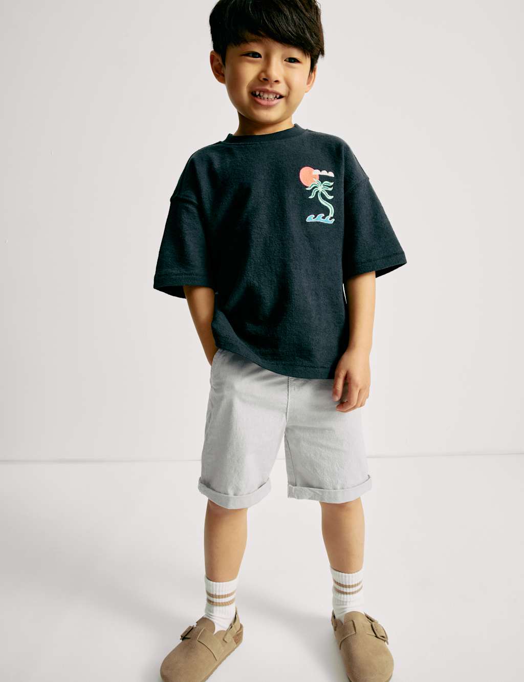 Cotton Rich Striped Chino Shorts (2-8 Yrs) | M&S Collection Cotton Rich Striped Chino Shorts (2-8 Yrs) | M&S Collection