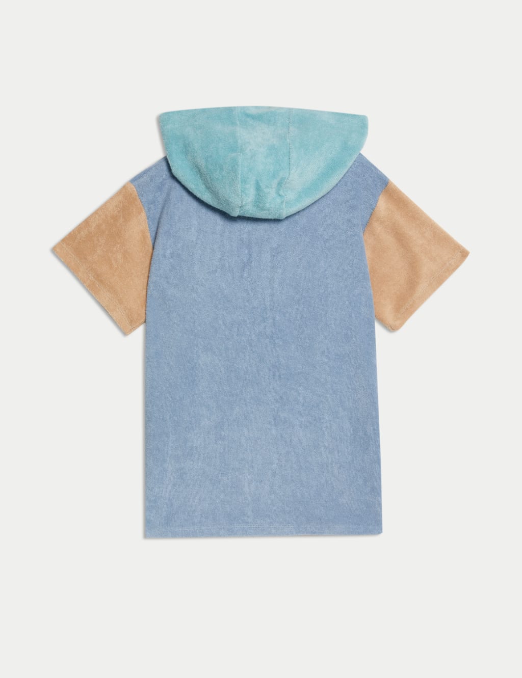 Pure Cotton Towelling Colourblock Poncho (2-8 Yrs) 2 of 2