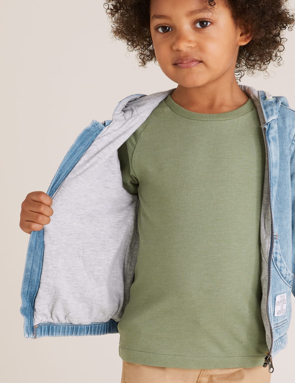 Denim Hooded Zip Through Jacket (2-7 Yrs) 4 of 5
