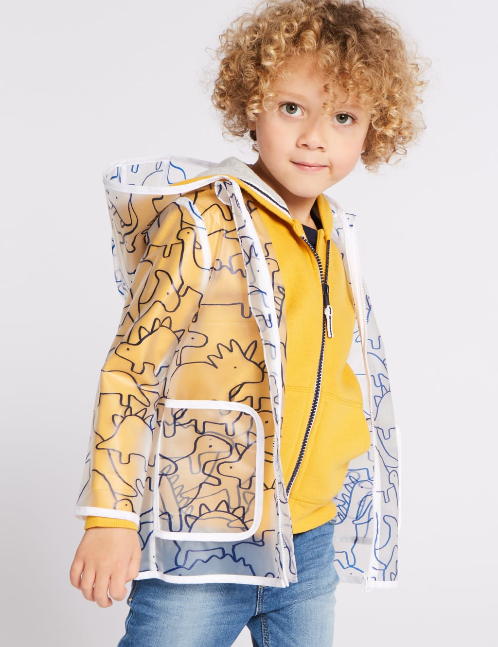 Dinosaurs Hooded Raincoat 1 7 Years M S