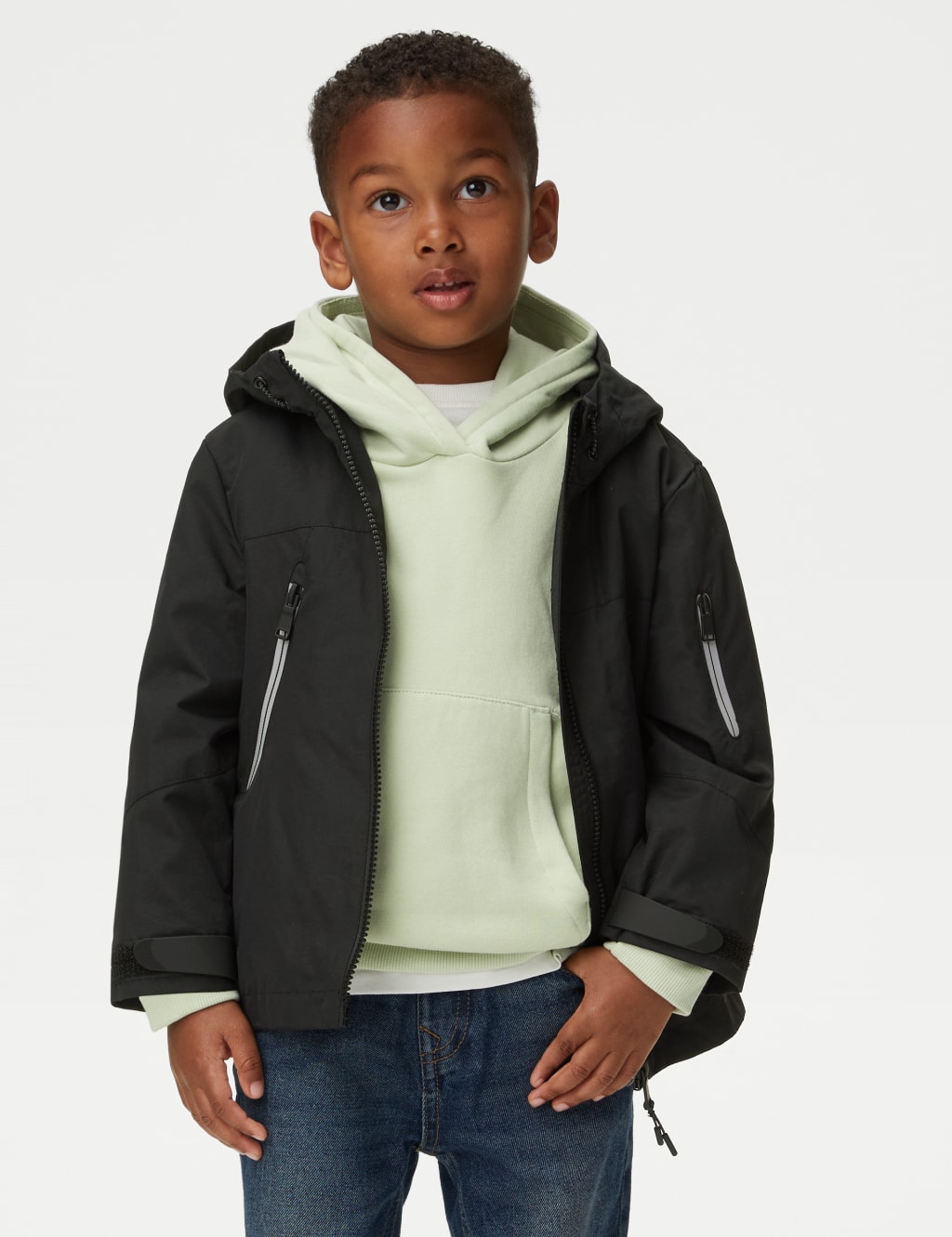 Fleece lined hooded coat discount