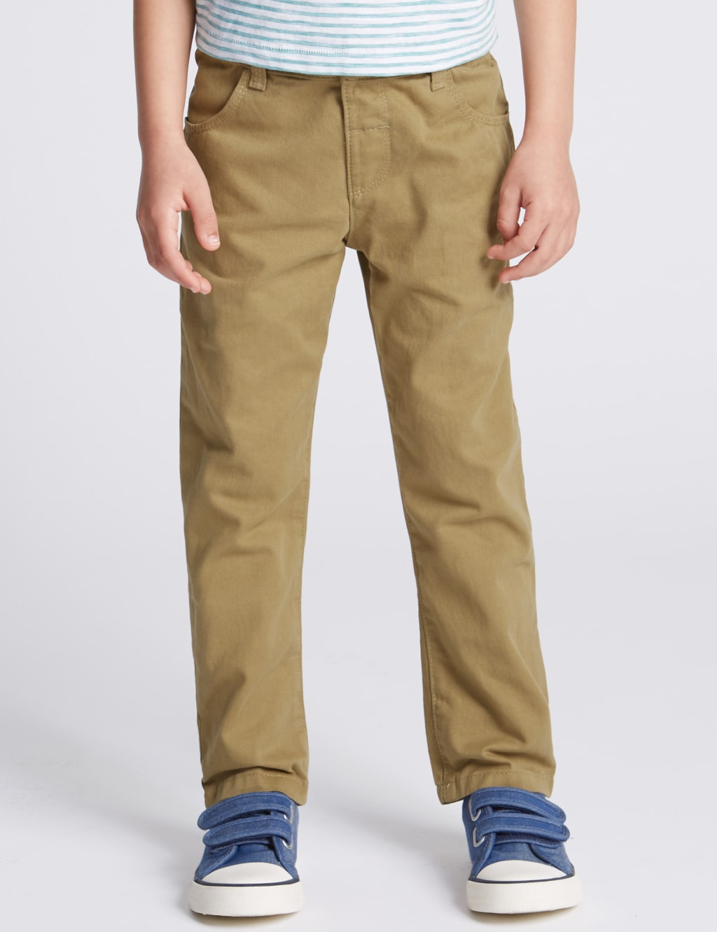2 Pack Pure Cotton Adjustable Waist Chinos (1-7 Years) 5 of 6