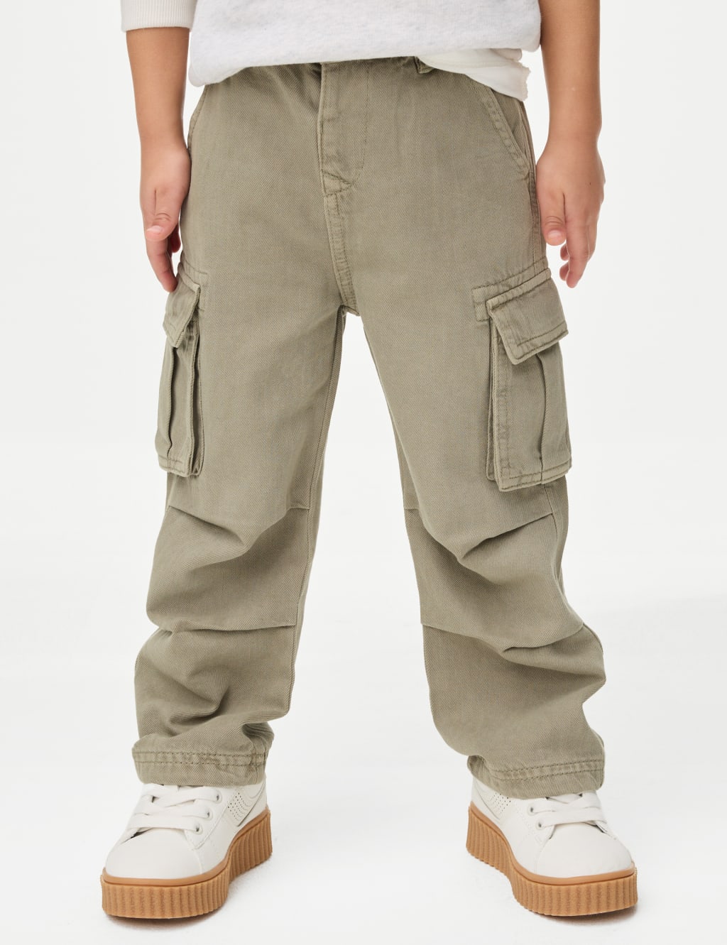 Pure Cotton Wide Leg Cargo Trousers (2-16 Yrs) 4 of 5