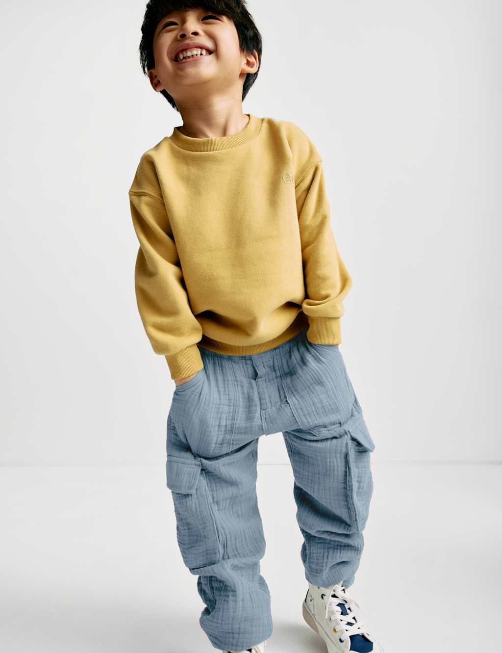 Pure Cotton Double Cloth Cargo Trousers (2-8 Yrs) 1 of 7