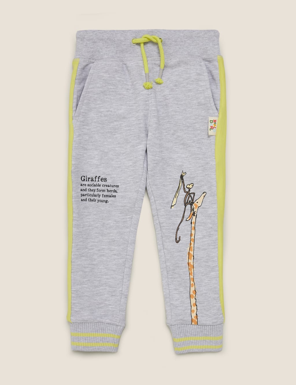 Roald Dahl™ & NHM™ Giraffe Cotton Joggers (2-7 Yrs) 2 of 7