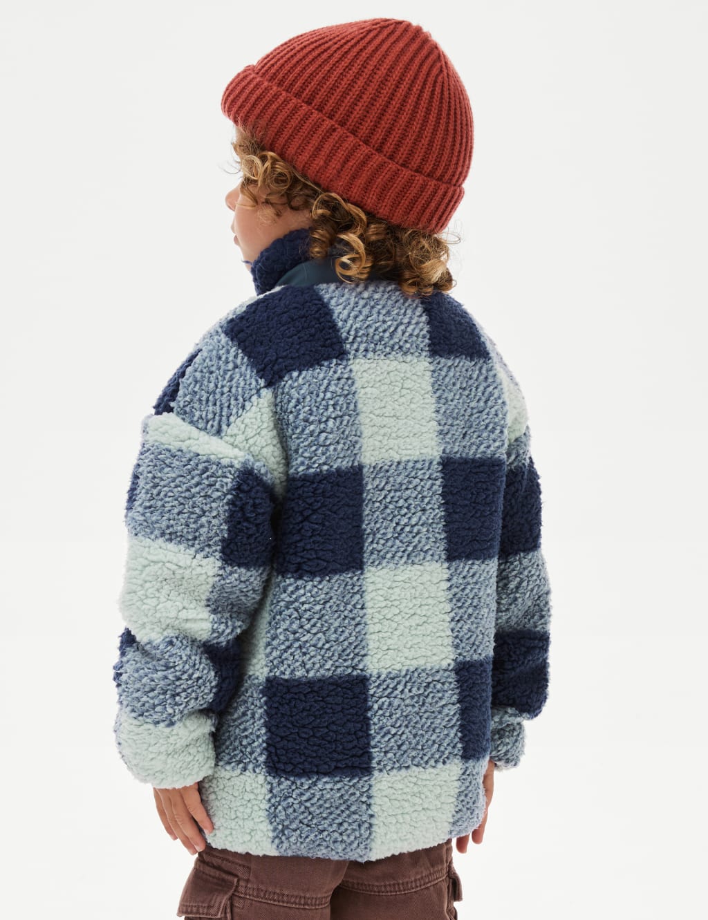 Borg check jacket sales