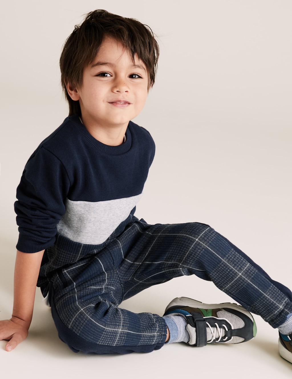 Cotton Checked Sweatshirt (2-7 Yrs) 1 of 4