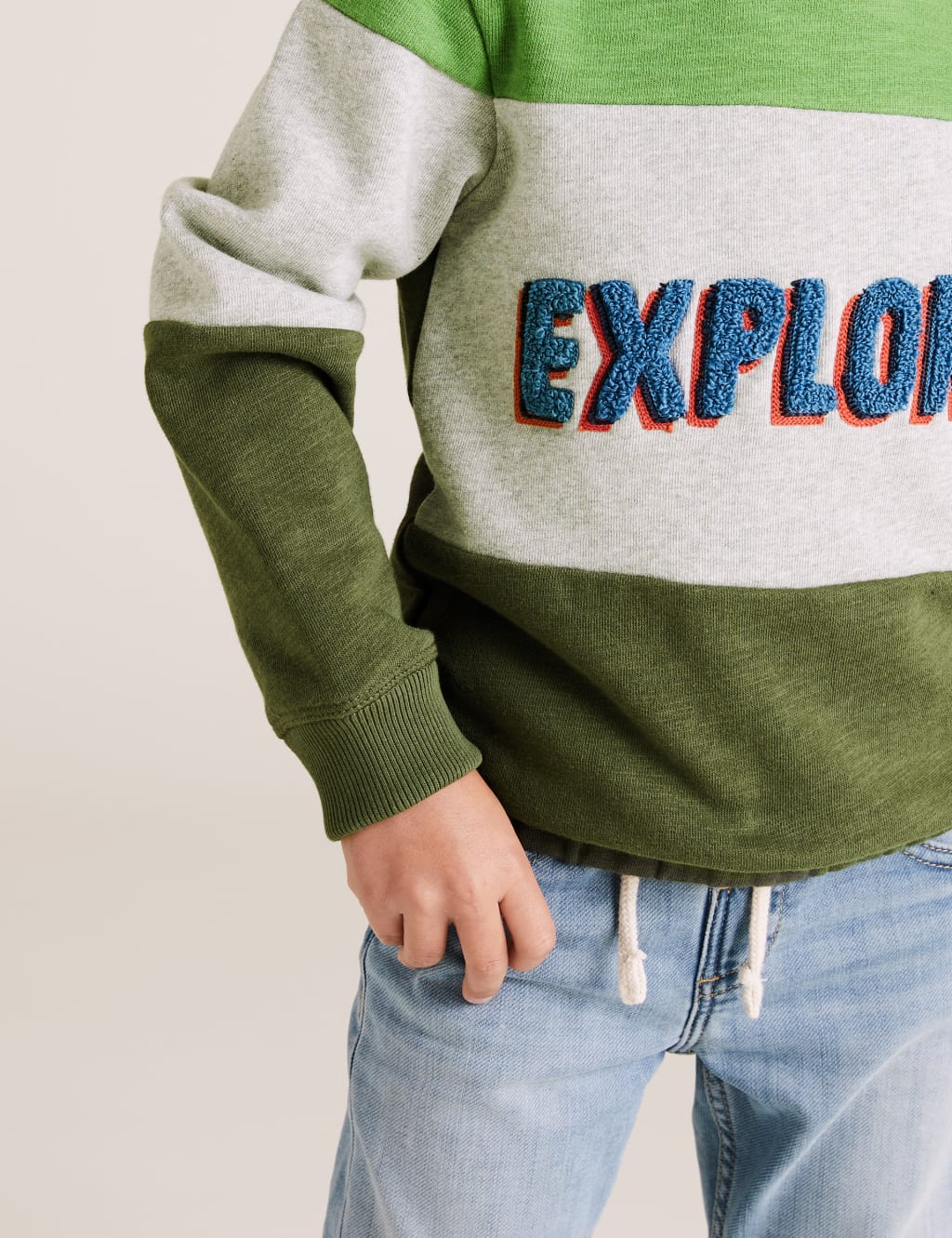Cotton Explorer Slogan Boucle Sweatshirt (2-7 Yrs) 4 of 5