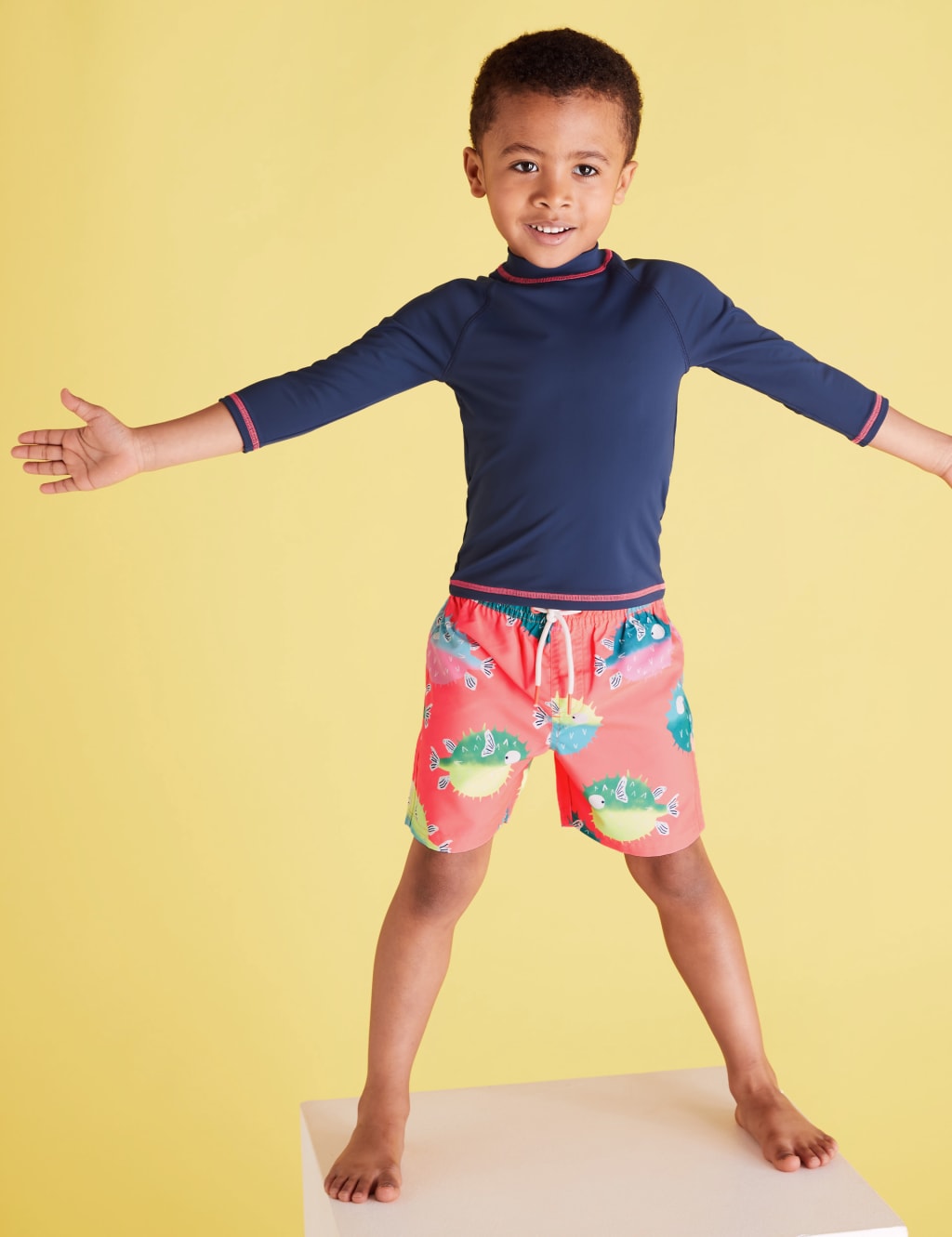 2pc Puffer Fish Swim Short Set (2-7 Yrs) 1 of 4