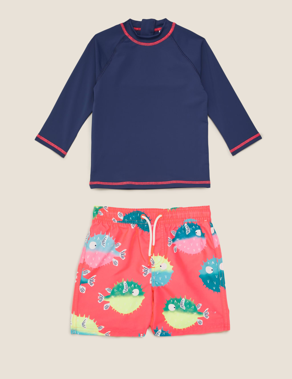 2pc Puffer Fish Swim Short Set (2-7 Yrs) 2 of 4
