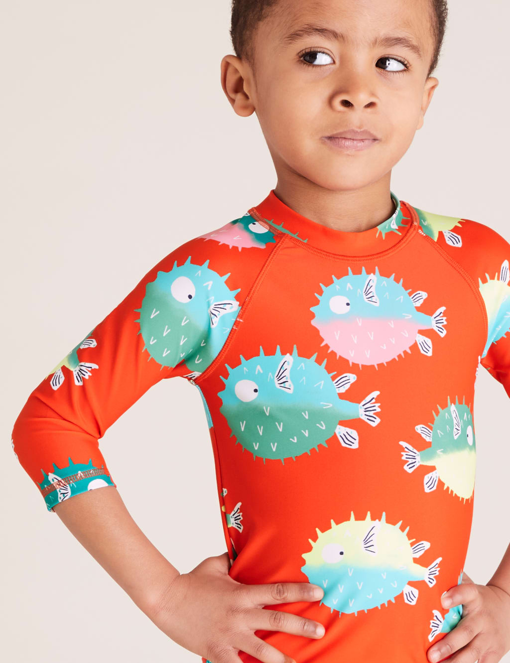 2pk Printed and Solid Rash Vests (2-7 Yrs) 3 of 4