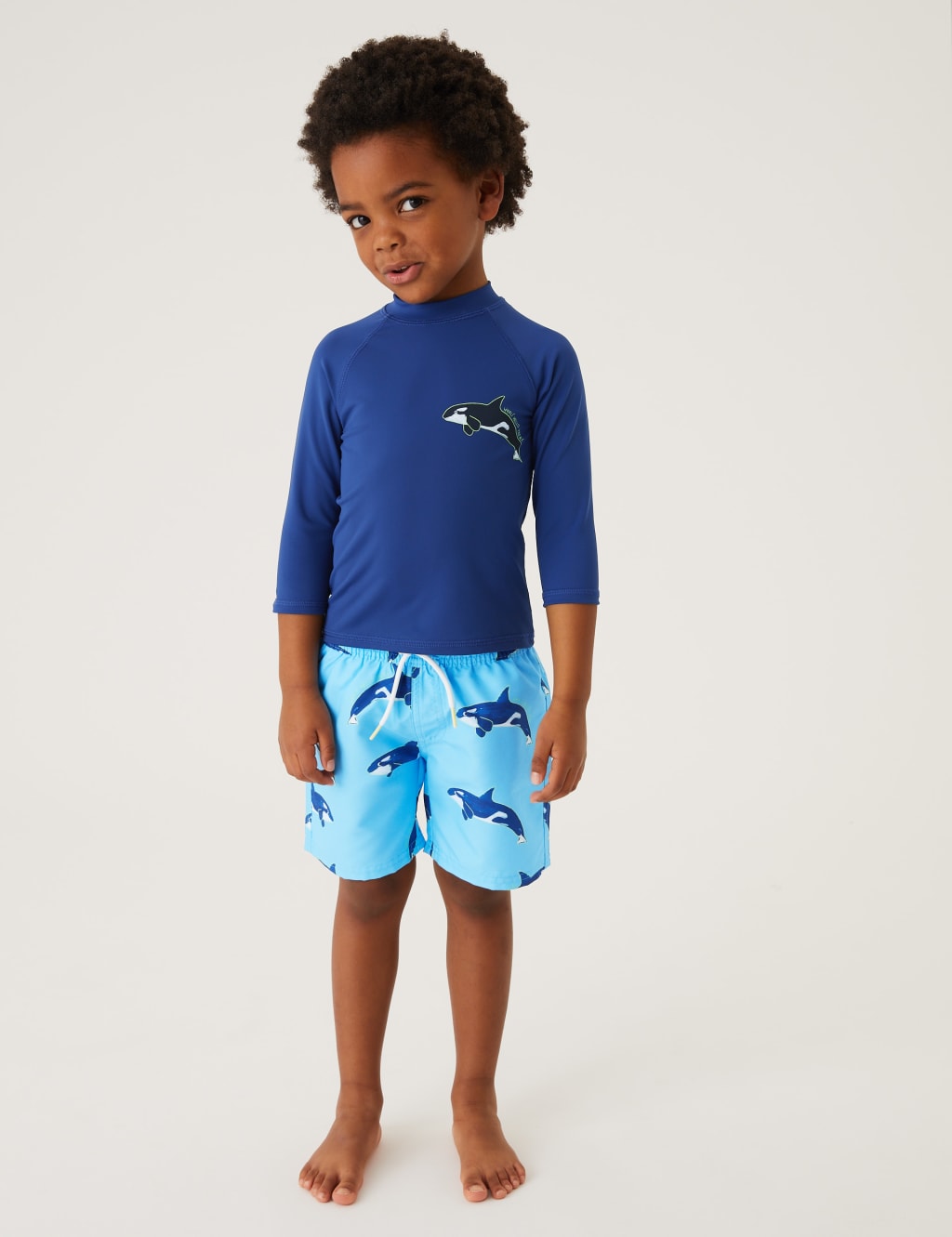 2pc Long Sleeve Rash Vest Swim Shorts Set 2 7 Yrs M S Collection M S