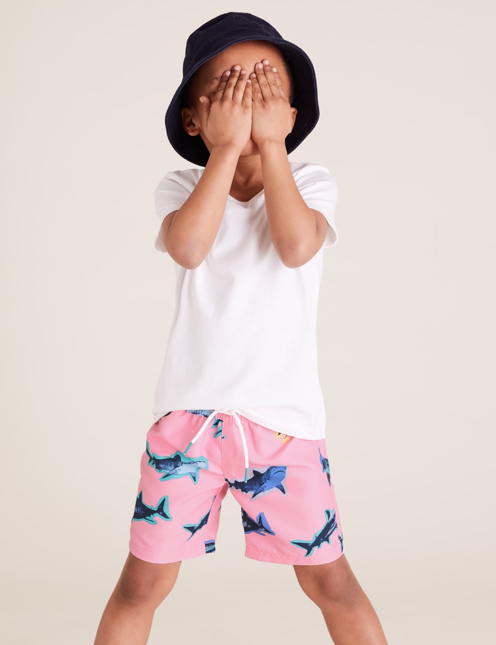 Shark Print Swim Shorts (2-7 Yrs) 1 of 4