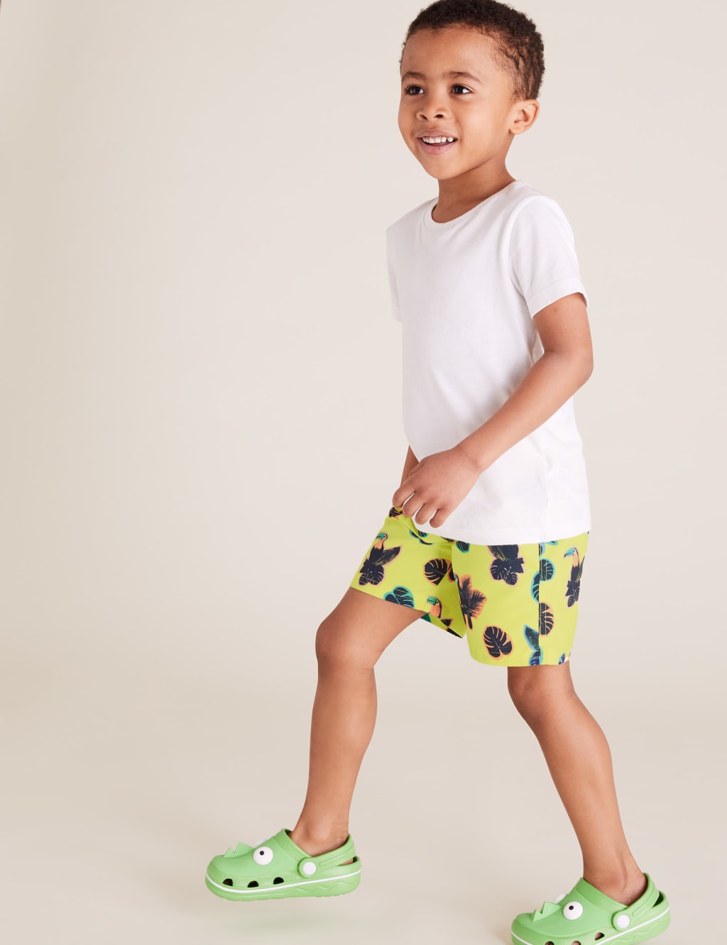 Toucan Leaf All Over Print Swim Shorts (2-7 Yrs) 1 of 4