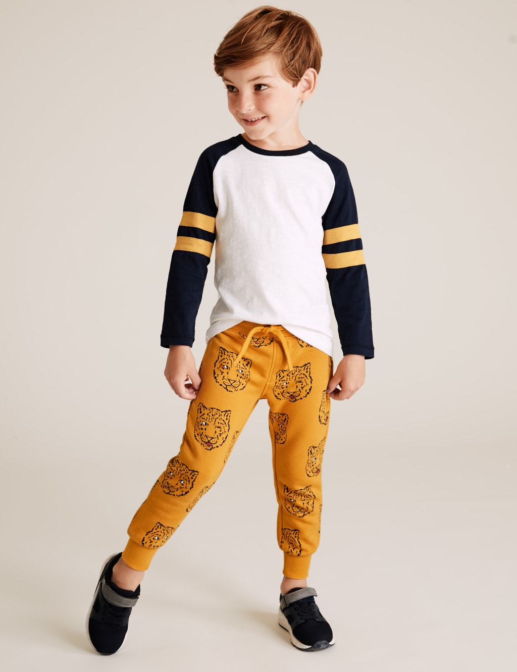 Regular Cotton Rich Tiger Face Joggers (2-7 Yrs) 1 of 5