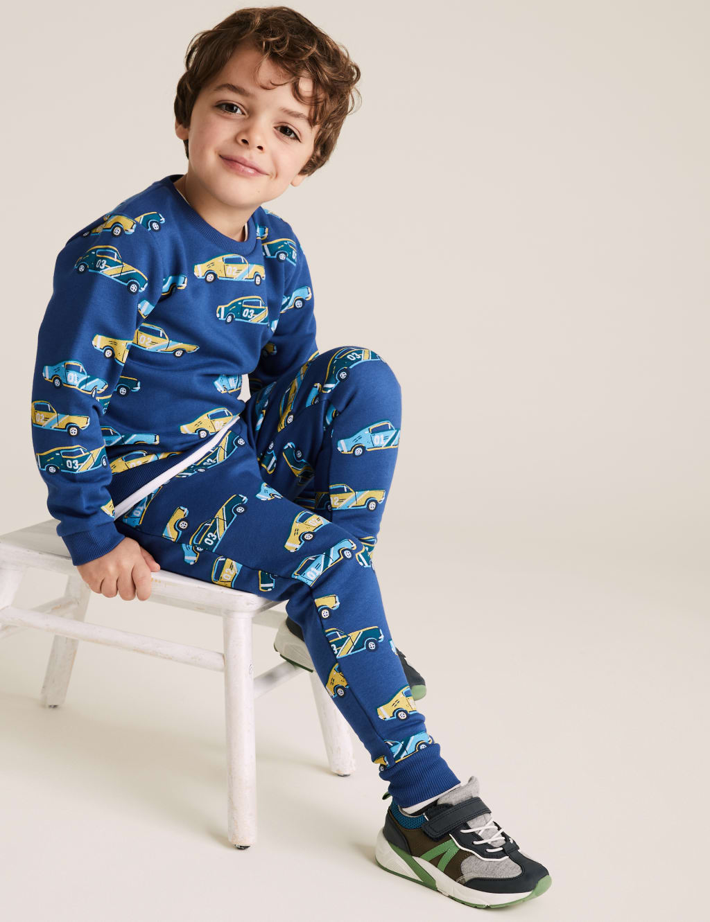 Organic Cotton Car Print Joggers (2-7 Yrs) 1 of 5