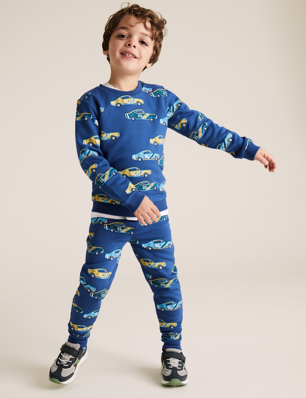 Organic Cotton Car Print Joggers (2-7 Yrs) 3 of 5