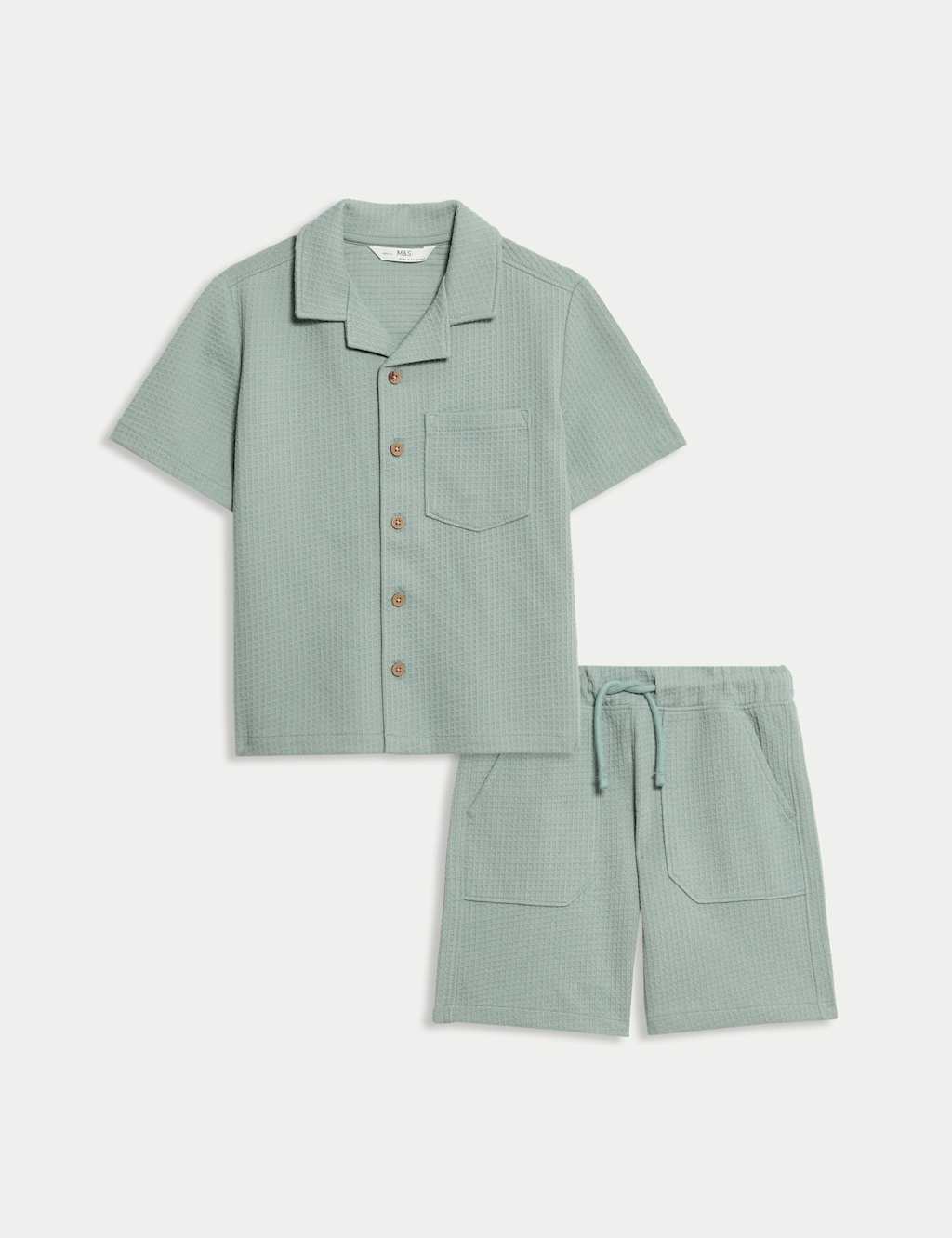 2pc Pure Cotton Waffle Shirt and Short Set (2-8 Yrs) 2 of 5