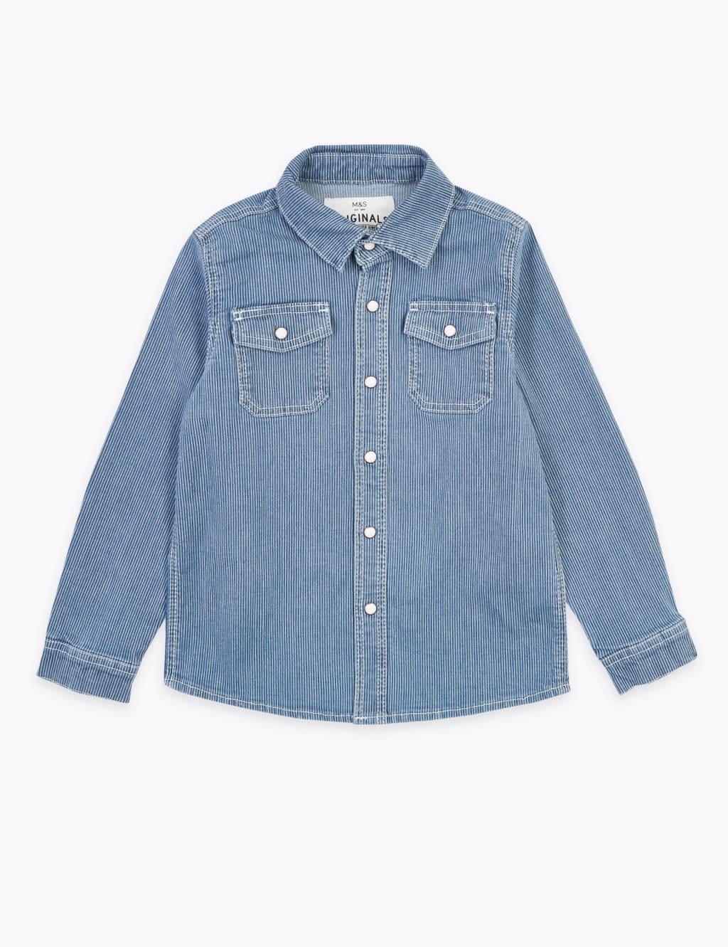 Denim Pinstriped Shirt (2-7 Years) 2 of 4
