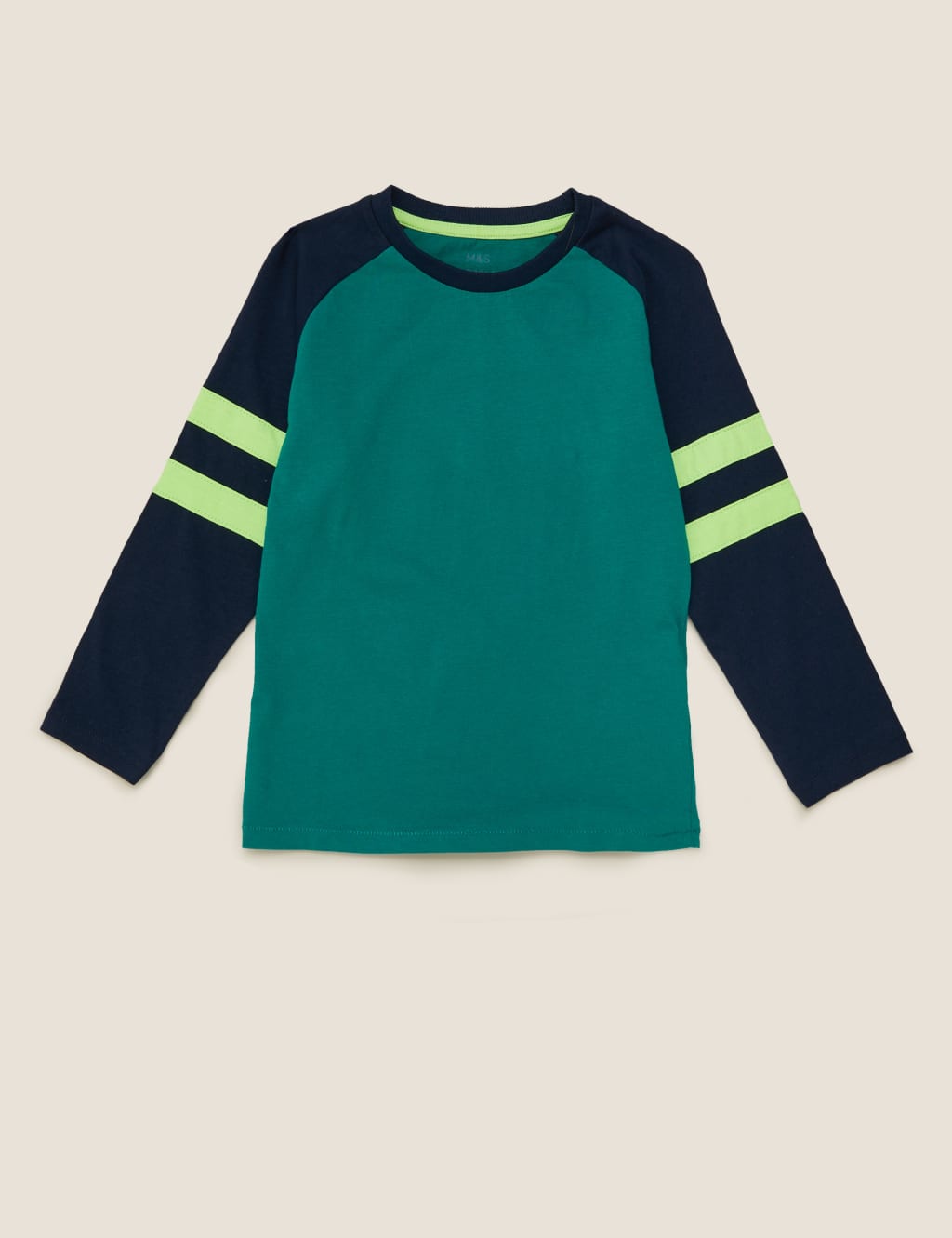 Pure Cotton Raglan Colour Block Top (2-7 Yrs) 2 of 4