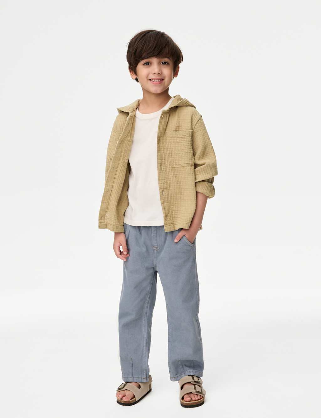 Pure Cotton Textured Hooded Shirt (2-8 Yrs) 3 of 6