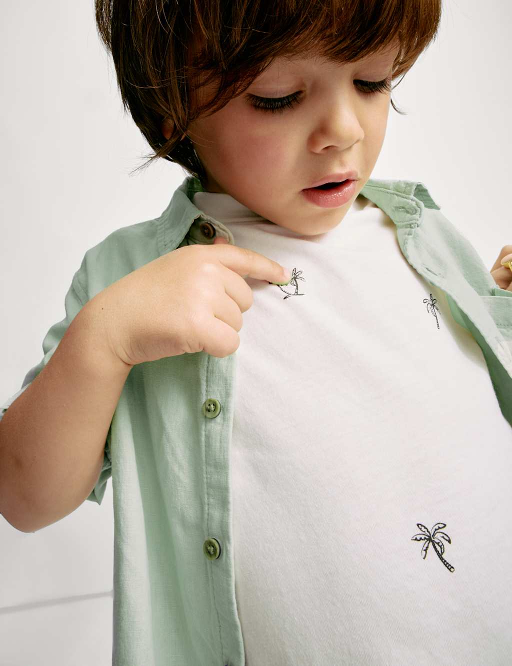 2pc Cotton Linen Shirt and T-Shirt Set (2-8 Yrs) 4 of 5
