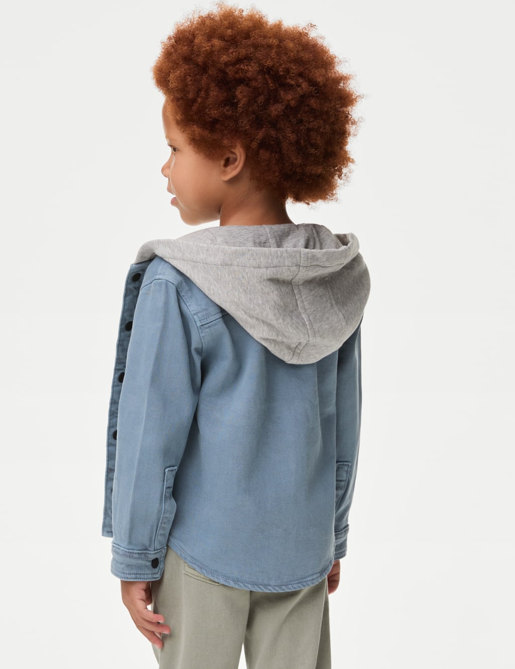 Hooded cotton shirt top