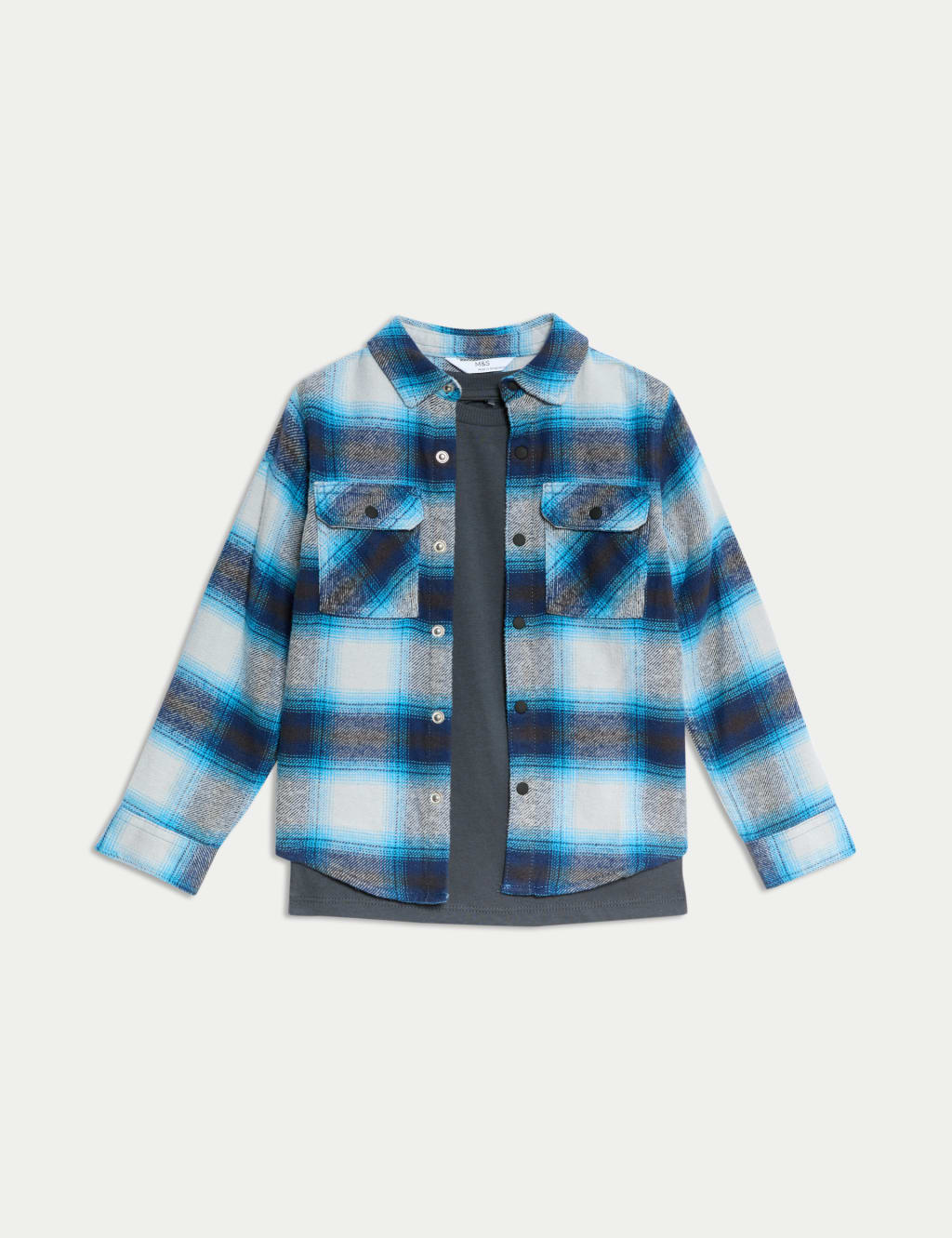 2pc Cotton Rich Checked Shirt & T-Shirt Set (2-8 Yrs) 2 of 5