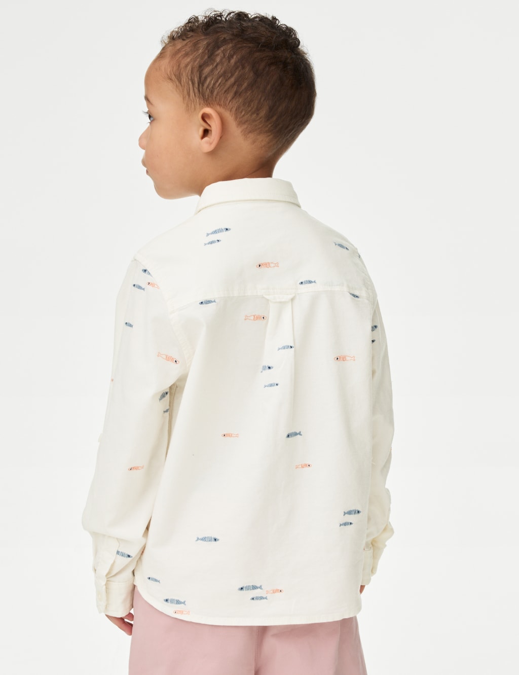 Pure Cotton Fish Embroidered Oxford Shirt (1-8 Yrs) 4 of 4