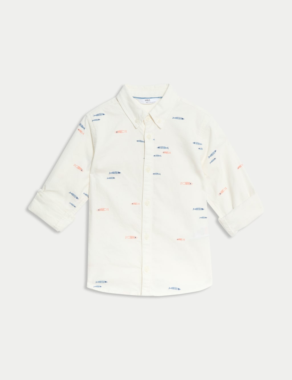 Pure Cotton Fish Embroidered Oxford Shirt (1-8 Yrs) 2 of 4