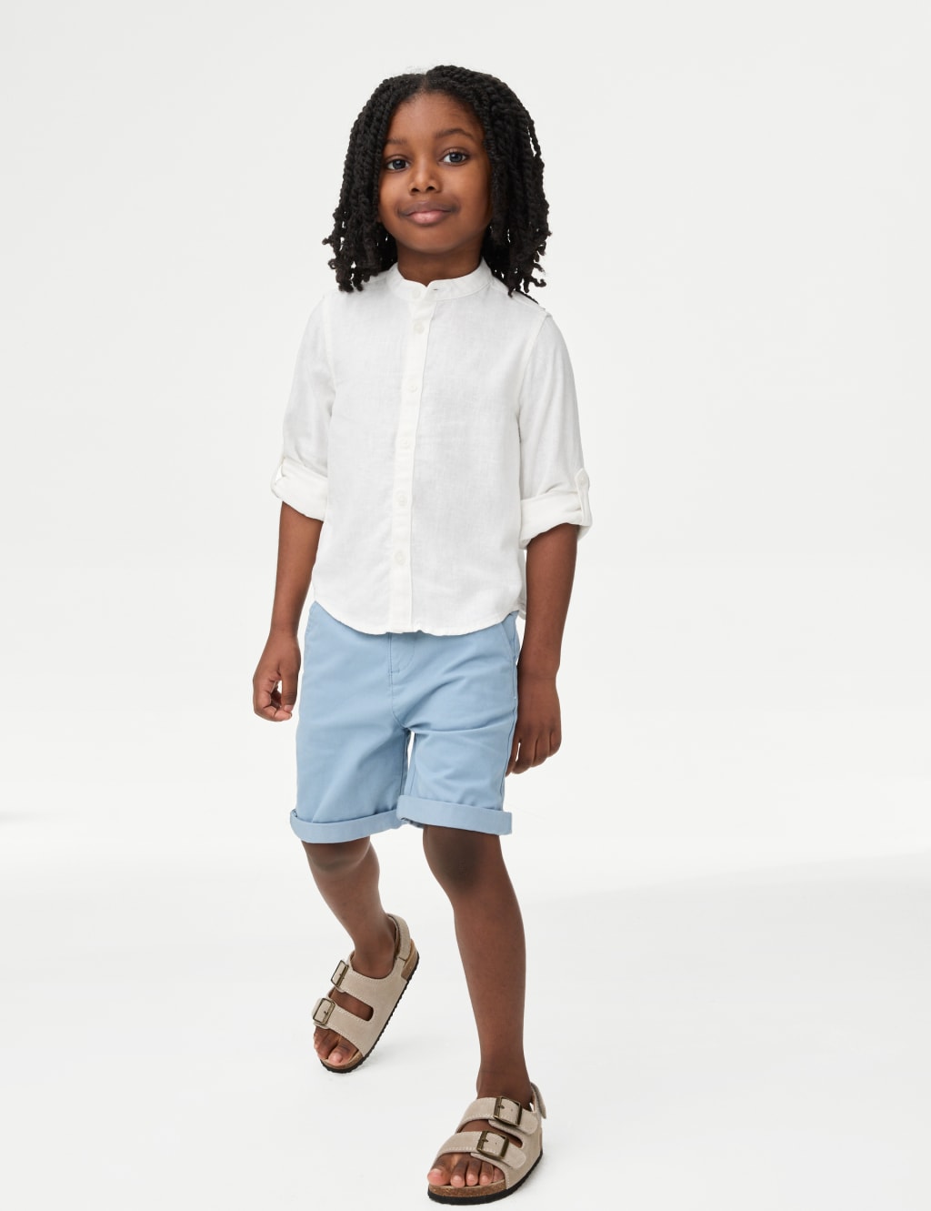 Linen Rich Grandad Collar Shirt (1-8 Yrs) 3 of 4