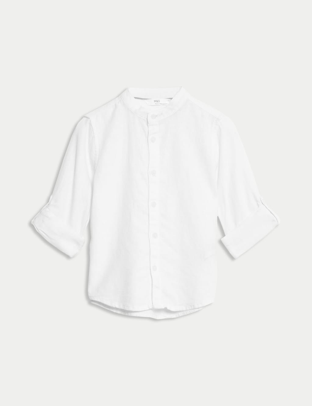 Linen Rich Grandad Collar Shirt (1-8 Yrs) 2 of 4