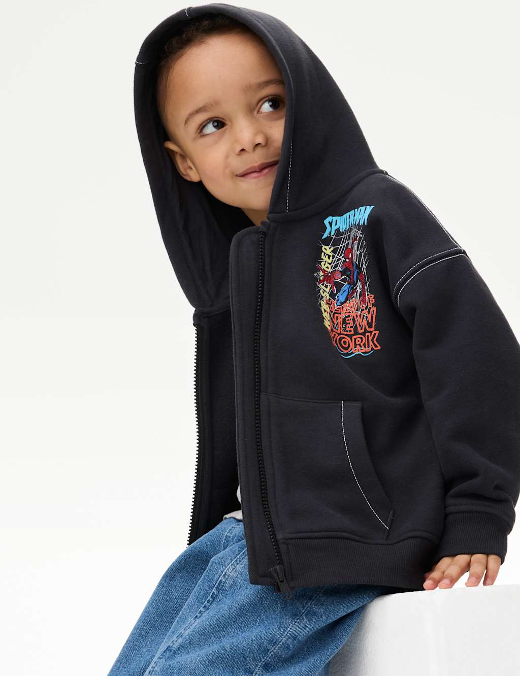 Cotton Rich Spider-Man™ Zip Hoodie (2-8 Yrs) 3 of 6