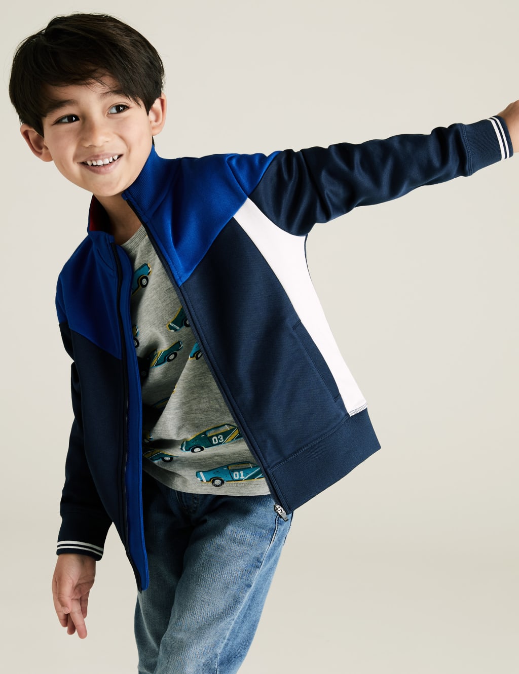 Cotton Zip Through Sweatshirt (2-7 Yrs) 1 of 4