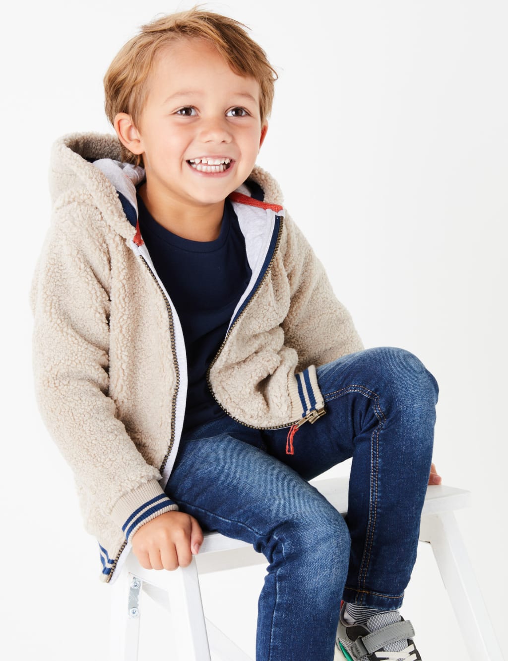Borg Zip Through Hoodie (3 Months - 7 Years) 1 of 4