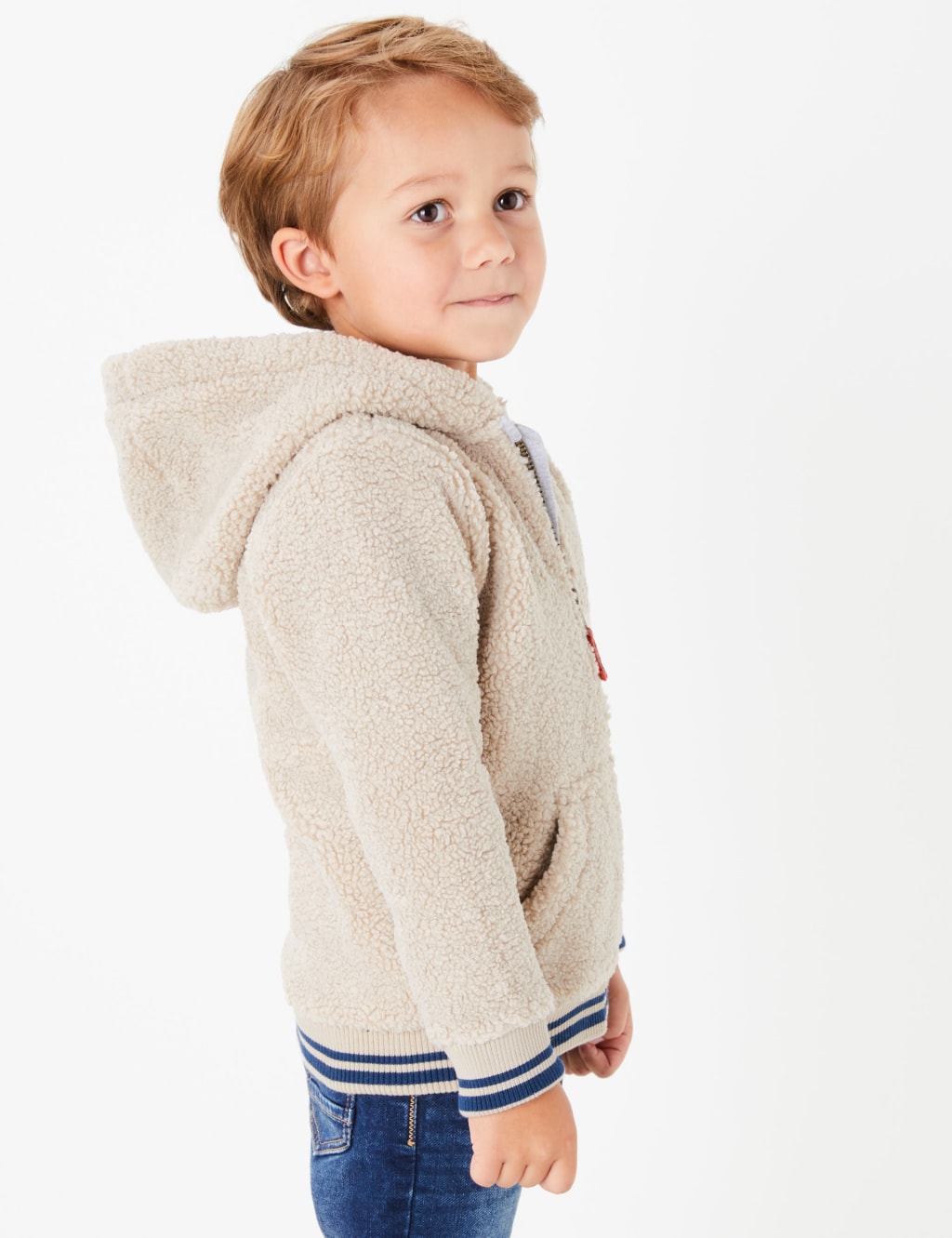 Borg Zip Through Hoodie (3 Months - 7 Years) 4 of 4
