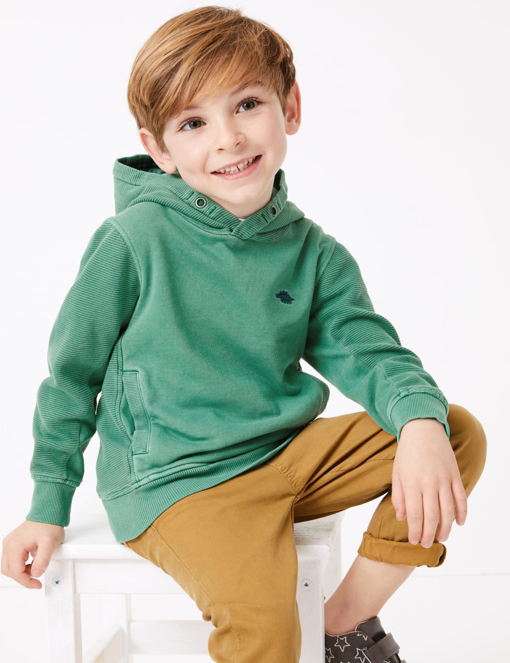 Cotton Rich Ottoman Hooded Sweatshirt (2-7 Years) 1 of 4