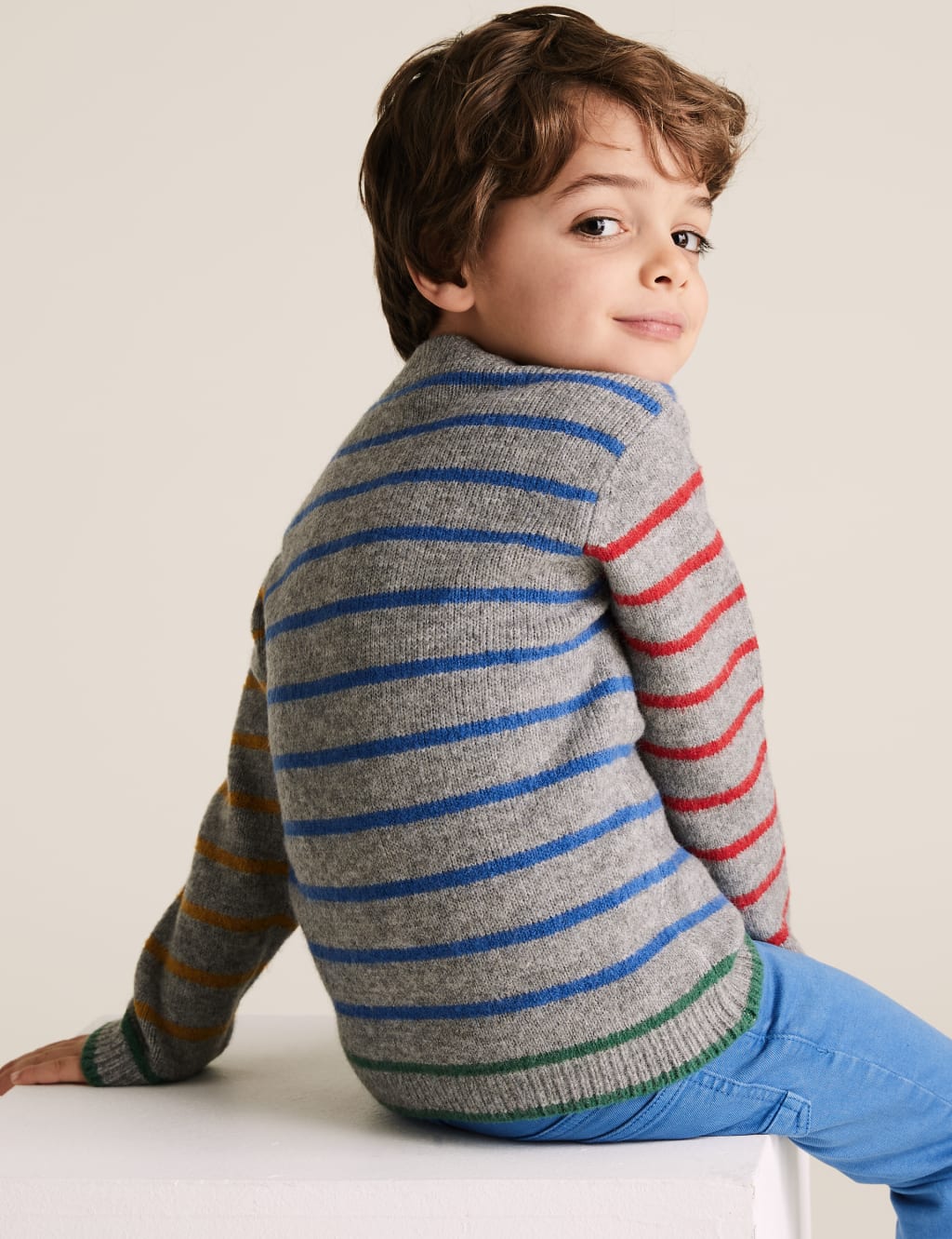 Knitted Easy Striped Jumper (2-7 Yrs) 4 of 4