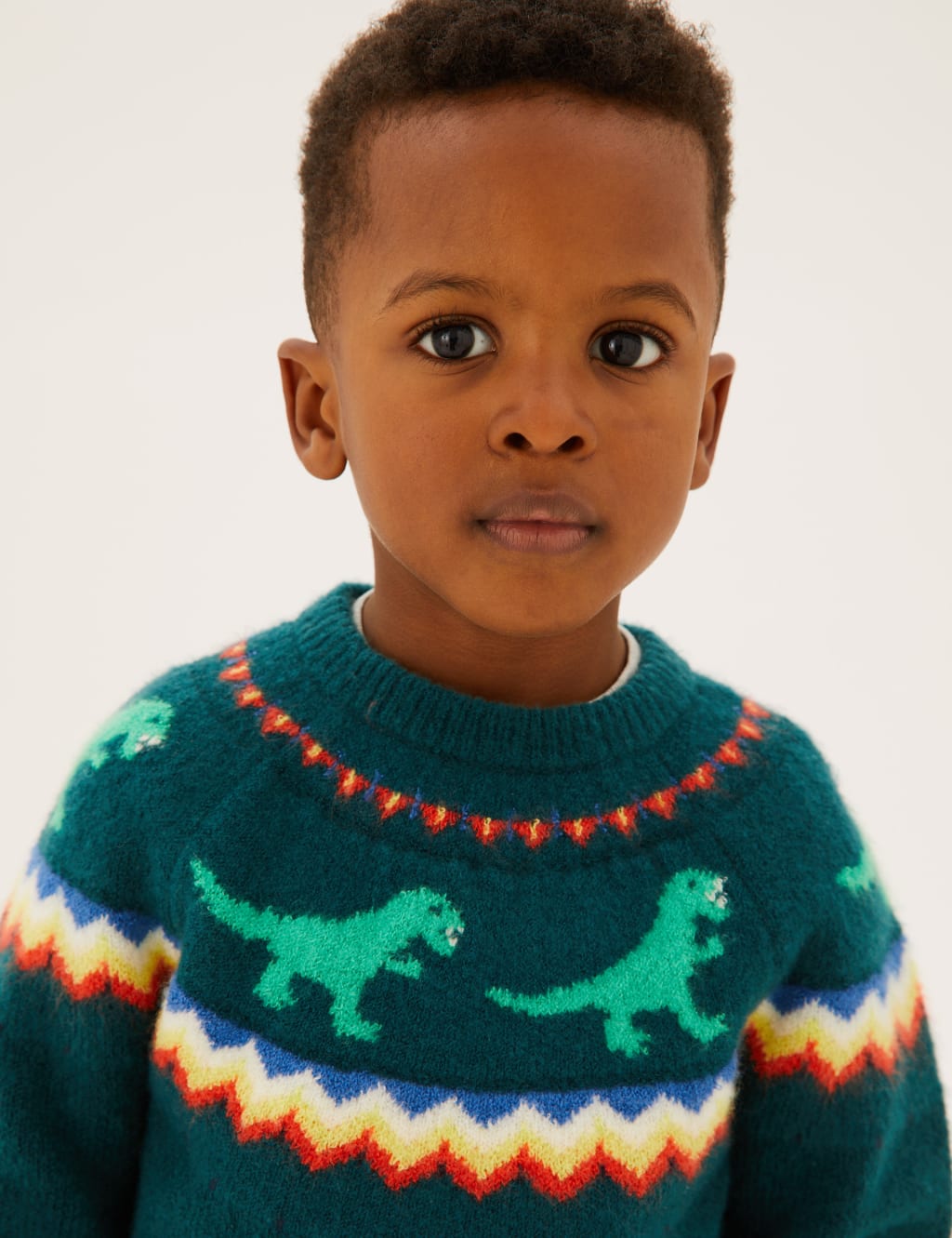 Fair Isle Dinosaur Knitted Jumper 2 7 Yrs M S Collection M S