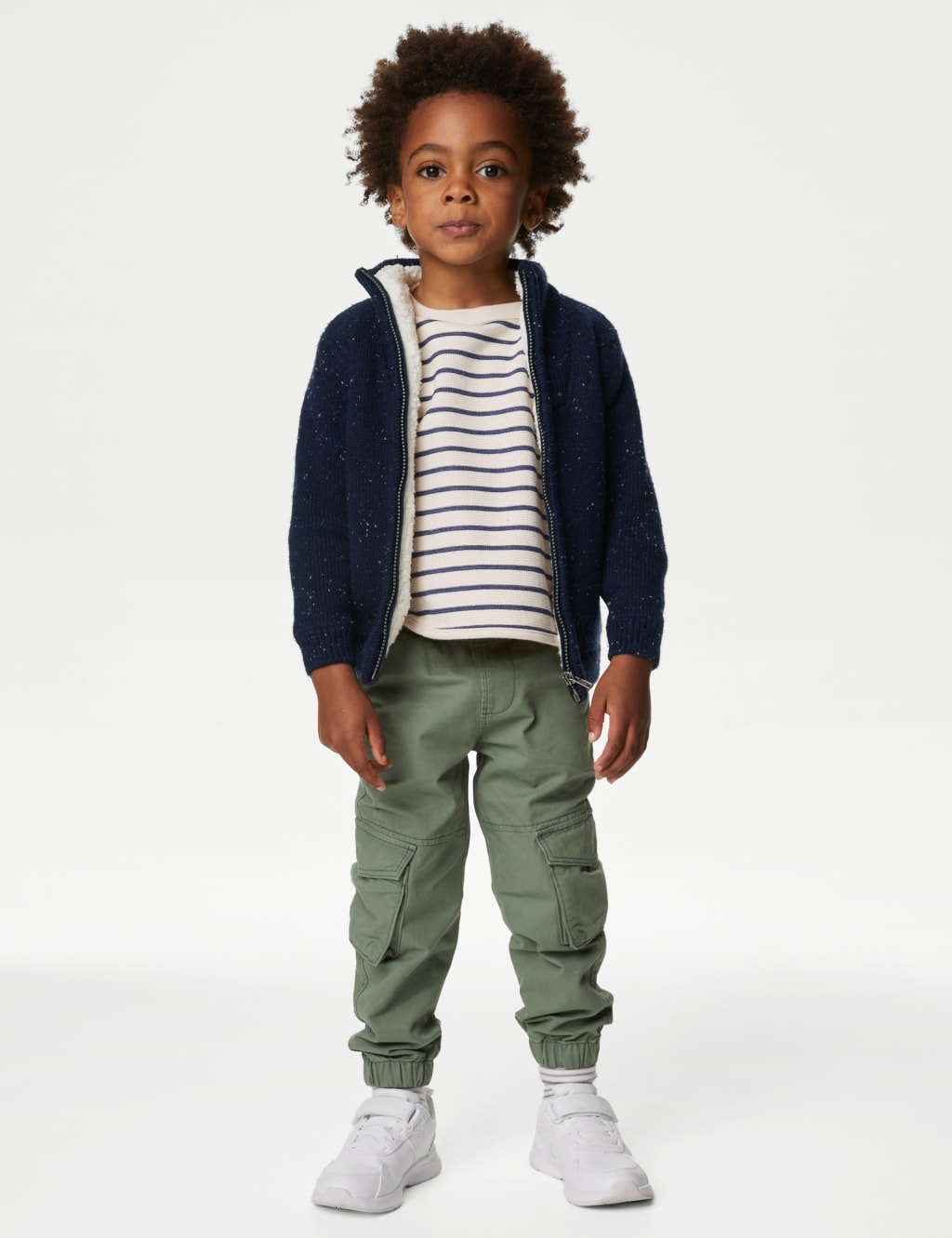 Knitted Borg Lined Zip Through Jumper (2-8 Yrs) 4 of 7