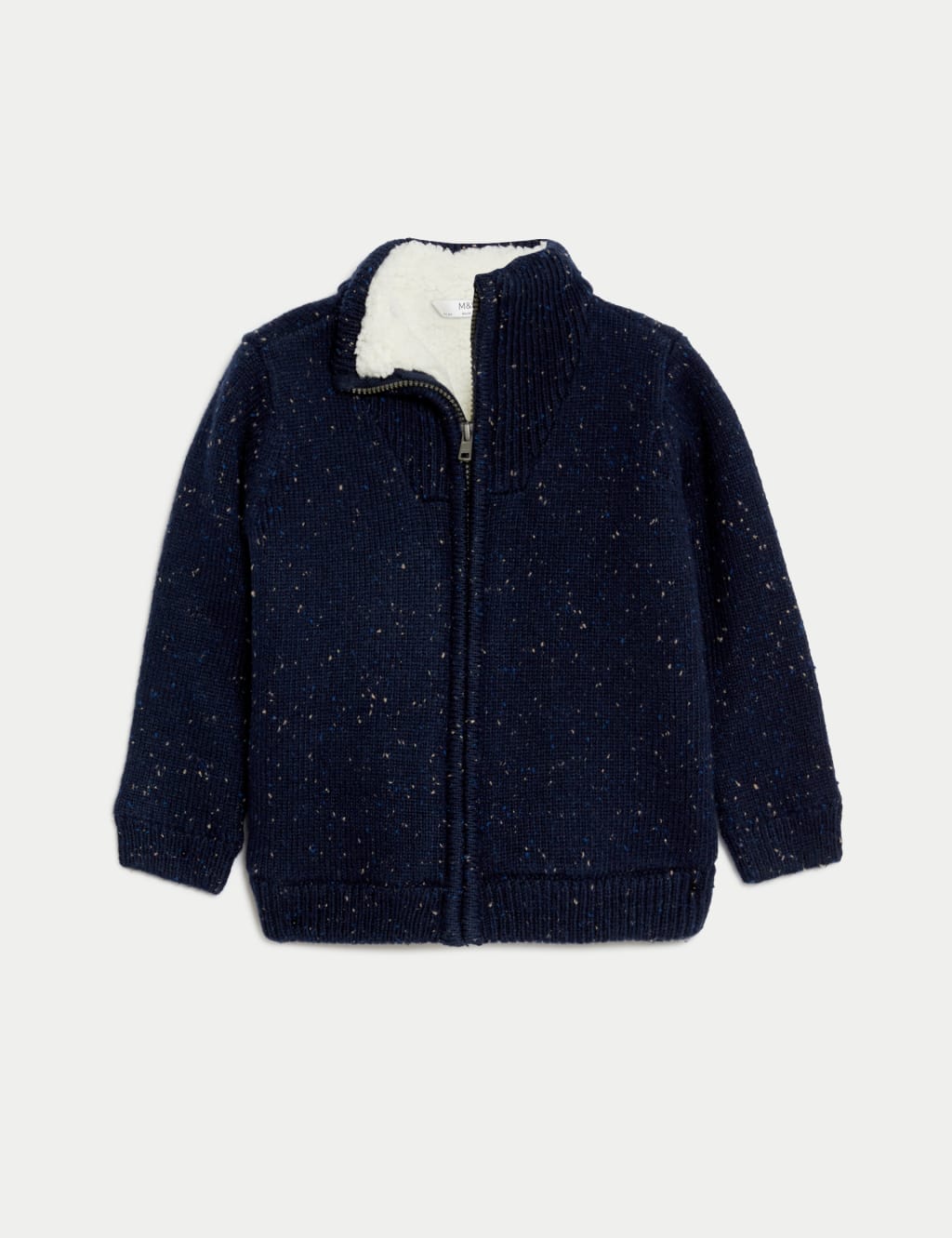 Knitted Borg Lined Zip Through Jumper (2-8 Yrs) 2 of 7