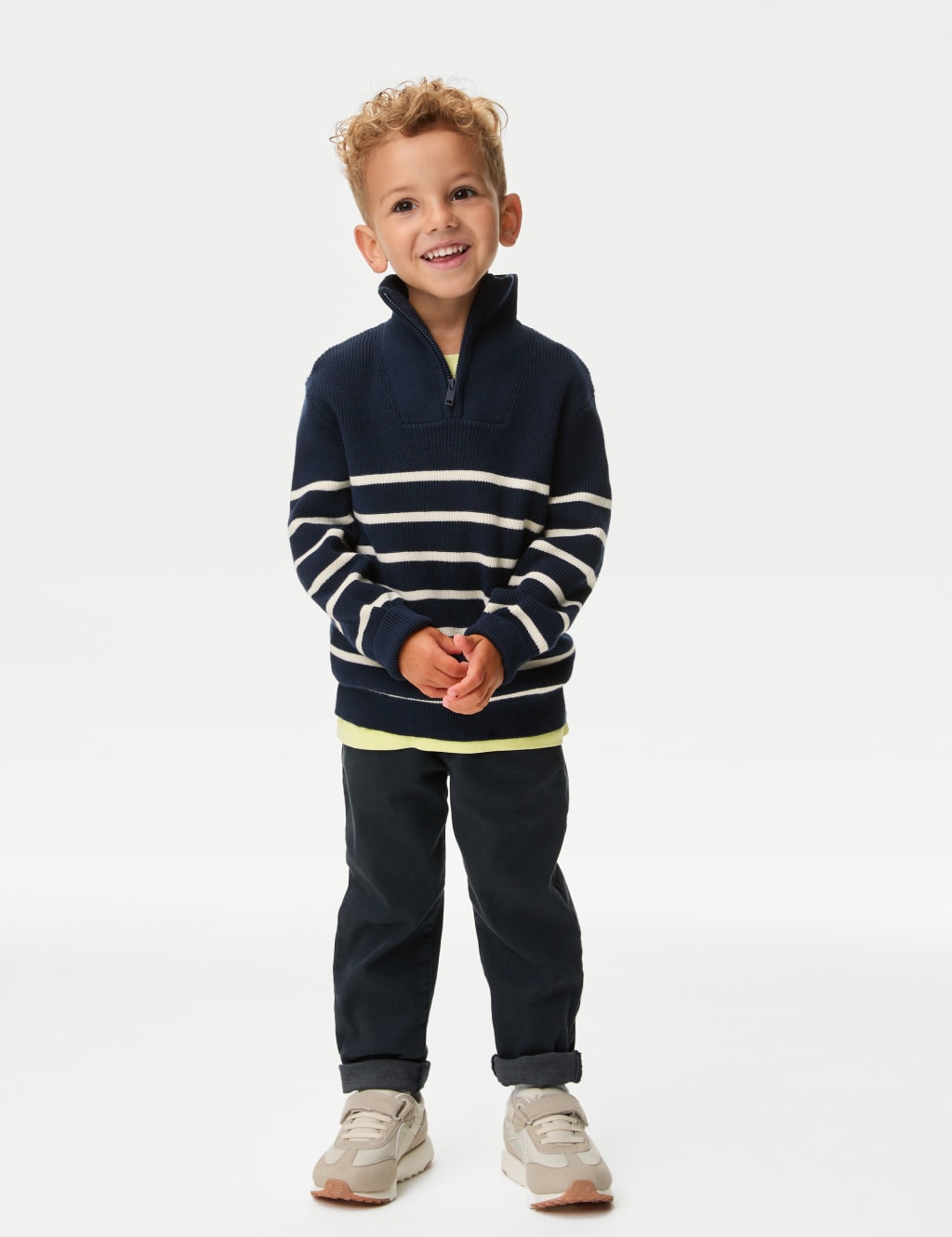 Pure Cotton Striped Half Zip Jumper (2-8 Yrs) 3 of 5
