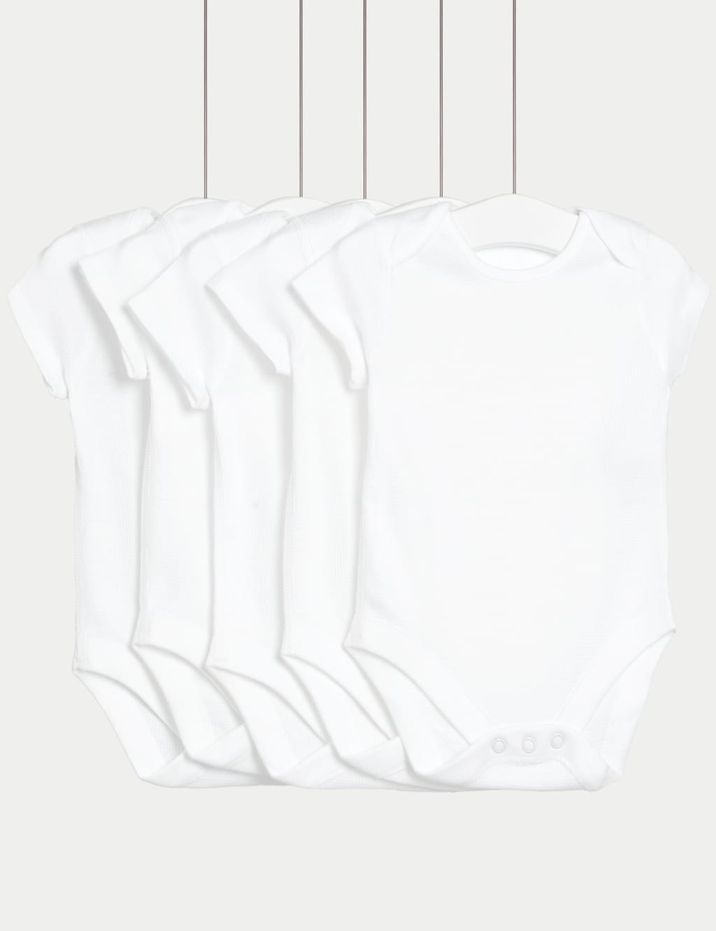 5pk Pure Cotton Waffle Bodysuits (5lbs - 3 Yrs) 2 of 3