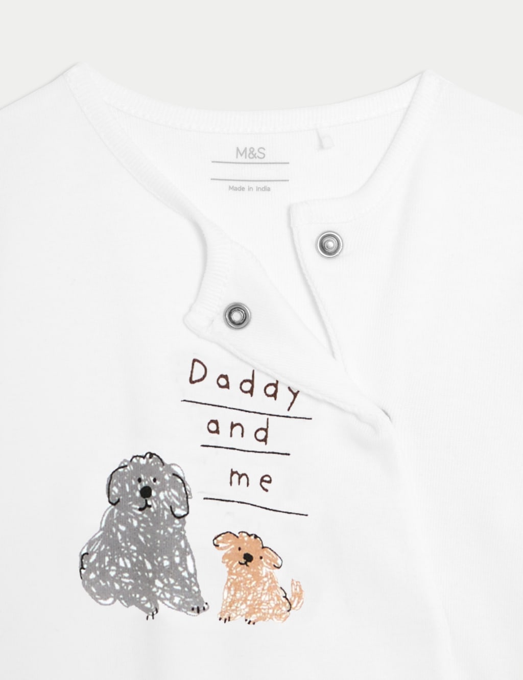 Pure Cotton 'Daddy And Me' Footless Sleepsuit (0-12 Mths) 4 of 4