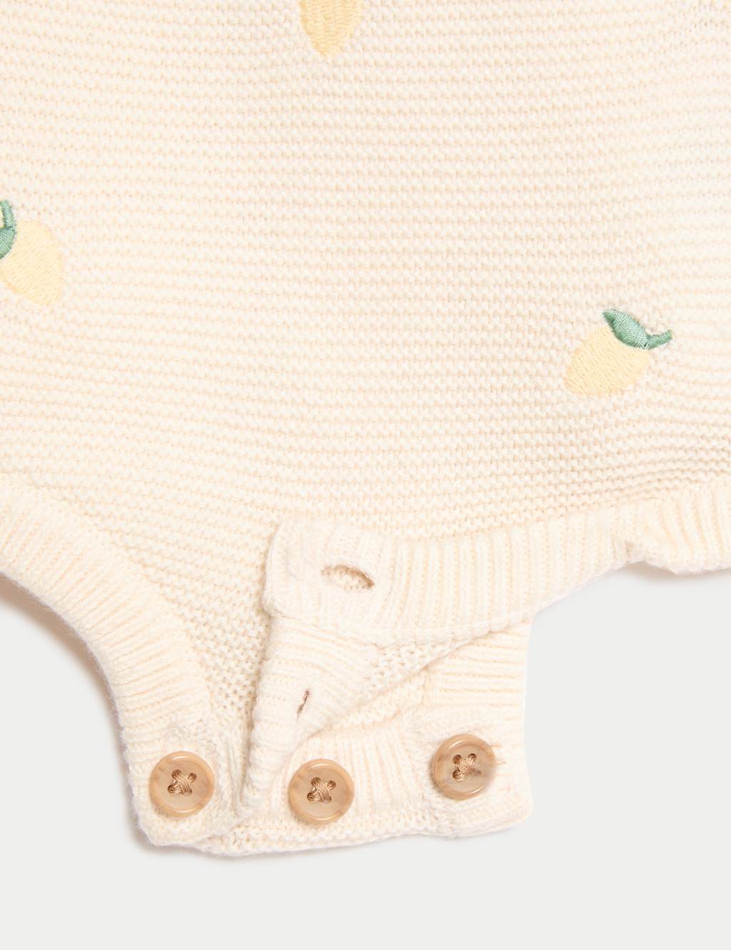 Pure Cotton Knitted Lemon Dungarees (7lbs-12 Mths) 4 of 4